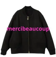 mercibeaucoup ジップアップ ブルゾン S : ニットメルトン