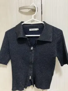 MOUSSY ラメ入りショートスリーブニット 半袖　トップス　夏