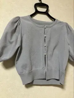 パールボタン　グレーカーディガン