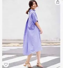 新品・未使用♡a.v.v ブルー ドロップショルダーシャツワンピース S