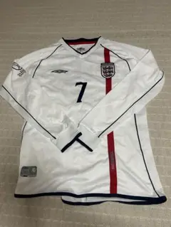 2002W杯 イングランド代表 長袖ユニフォーム ベッカム M 柴田ひかり