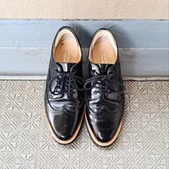 お値下げ【MANU 】ブラック レザー 厚底 オックスフォード型シューズ