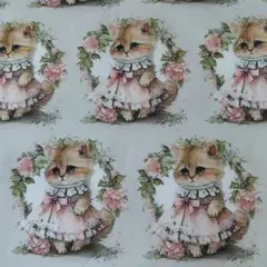 猫のイラストプリント生地 　５０×４０cm+α