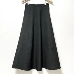 BODY DESSERT 黒 キルティング フレアスカート ロングスカート　L