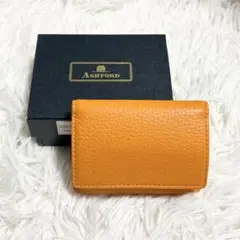 未使用✨ASHFORD アシュフォード 三つ折り財布 オレンジ コンパクト 箱付