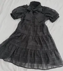 BUBBLS ブラックチェックミニワンピース
