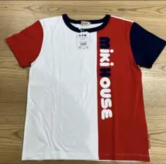 【新品未使用タグ付き　150cm】ミキハウス　Tシャツ　シンプル　ロゴ　日本製