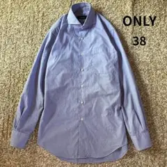 【美品】ONLY カッタウェイ ボタンダウンシャツ ブルー オンリー 38