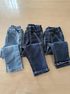 ミキハウス ダブルビー　80デニム　コンビミニ　90