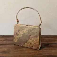 和装用クラッチバッグ 金色模様　和装小物