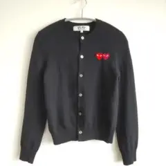 PLAY COMME des GARCONS ダブルハート ウールカーディガン
