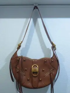 JW PEI ブラウンエコレザー スタッズショルダーバッグ