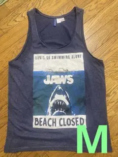 H&M Jaws グラフィックタンクトップ Mサイズ ネイビー