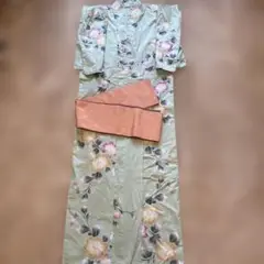 呉服屋の浴衣　グリーン　パステル