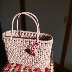 クラフトバンドカゴバック 花結び