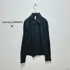 samrang SAMRANG| メンズ・コットンシャツ【M】長袖 シンプル 黒