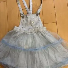 メゾピアノデニムジャンバースカート
