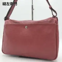 縫左衛門 ぬいざえもん ショルダーバッグ レッド レザー 本革 A4収納可能 赤