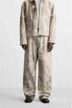 ZARA アブストラクト柄パンツ　jp30