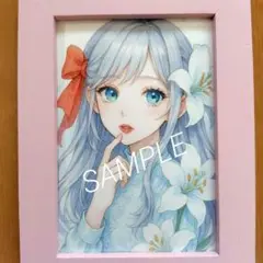 百合と美少女イラスト アニメ風 水彩風 kawaii 清楚No.90