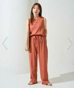 ランダムテレコノースリーブオールインワン