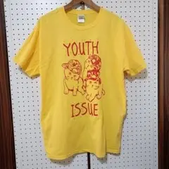 猫　ネコ Tシャツ ビンテージ 古着　Lサイズ イエロー　黄色