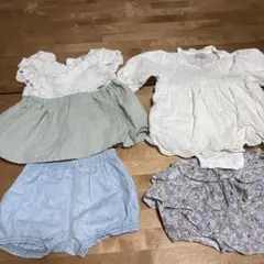 ベビー服セット（ホワイト・グリーン・ブルー・パープル）