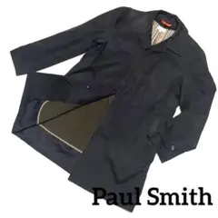 253【ライナー付き】Paul Smith メンズ ブラック ステンカラーコート