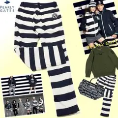 ★ パーリーゲイツ パワーストレッチ 中綿 パンツ 限定 ボーダー スニード