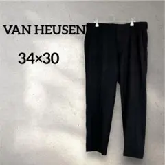 VAN HEUSEN ブラック ストレートパンツ 34x30