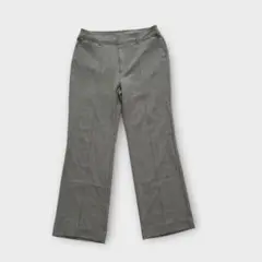 【美品】スラックス センターラインストレートパンツ グレー 薄手 LL相当
