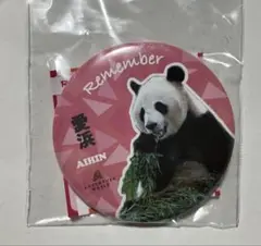 リメンバー　パンダ　缶バッジ　缶バッチ　缶バッヂ　愛浜　アドベンチャーワールド