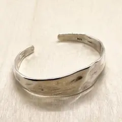 シルバー925 オープンバングル　ブレスレット　たたきバングル　ヴィンテージ