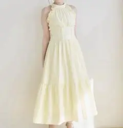 ダズリン　アメスリフリルシェイプワンピース　イエロー　M