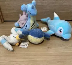 ポケモン　ぬいぐるみセット　ラプラス　ナミイルカ　ホエルコ　キャモメ