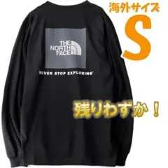 ノースフェイス ロンT 長袖Tシャツ メンズ 海外S 日本M相当 黒 BOX
