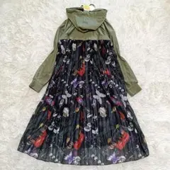 新品✨️スカラー ワンピース プリーツ 猫 ロングワンピース ScoLar