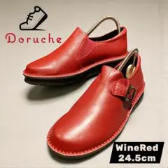 Doruche ドルチェ レザー スリッポン ワインレッド 24.5cm