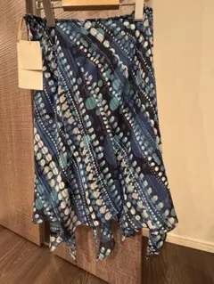 （未使用）青系抽象パターン ラップスカート36