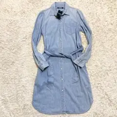 新品タグ付き ラルフローレン ロングワンピース デニム 8 L ビンテージ加工