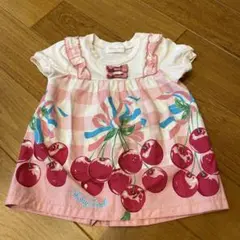 Shirley Temple さくらんぼ柄 半袖チュニック　100cm