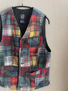 オールドギャップOLDGAPベストカラフルブルーレッドシャツデニムベストtシャツ