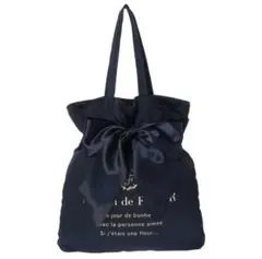 Maison de FLEUR シングルリボントートバッグ　ネイビー