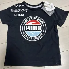 【匿名配送】【新品タグ付】PUMA ブラックTシャツ　120 大ロゴ