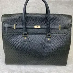 大容量 本革クロコ型押し ハンドバッグ Genuine Leather