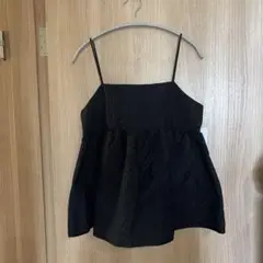 ローリーズファーム＊黒のレースキャミソール 未使用タグ付き