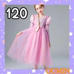 120 女の子 プリンセス ドレス 長袖 ベロア コスチューム テーマパーク