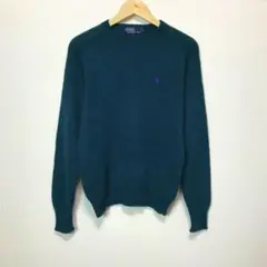 最高級品 80s POLO ラルフローレン ウールニットセーター 刺繍ポニーロゴ