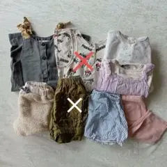 サロペット、パンツ、トップス80センチ　女の子　6着セット　プティマインなど