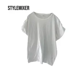 STYLEMIXER　半袖白トップス　シンプル　インナー　綿100％